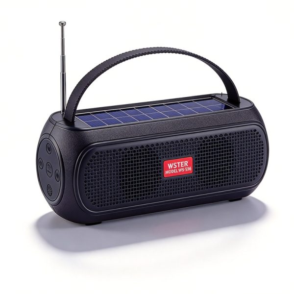 Altavoz Bluetooth con energ&iacute;a solar WS-5396 con linterna de carga solar para exteriores, camping y luz de emergencia