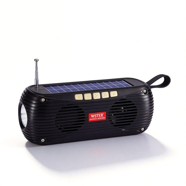 Altavoz Bluetooth con energ&iacute;a solar WS-5385 con linterna de carga solar, luz de emergencia para acampar al aire libre