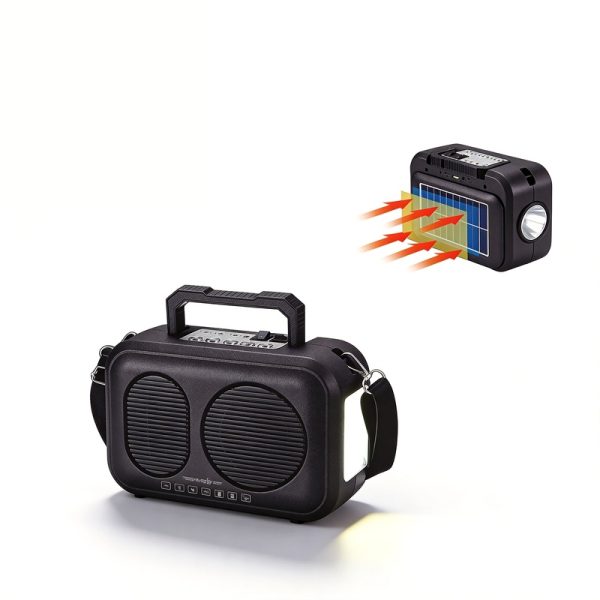 Altavoz Bluetooth con energ&iacute;a solar WS-5399 con linterna de carga solar para exteriores, camping y luz de emergencia